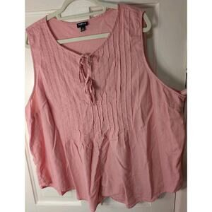 Torrid Pink Pintuck Sleeveless Pleated Tunic Blouse Size 4 Women's Size 4(803)
